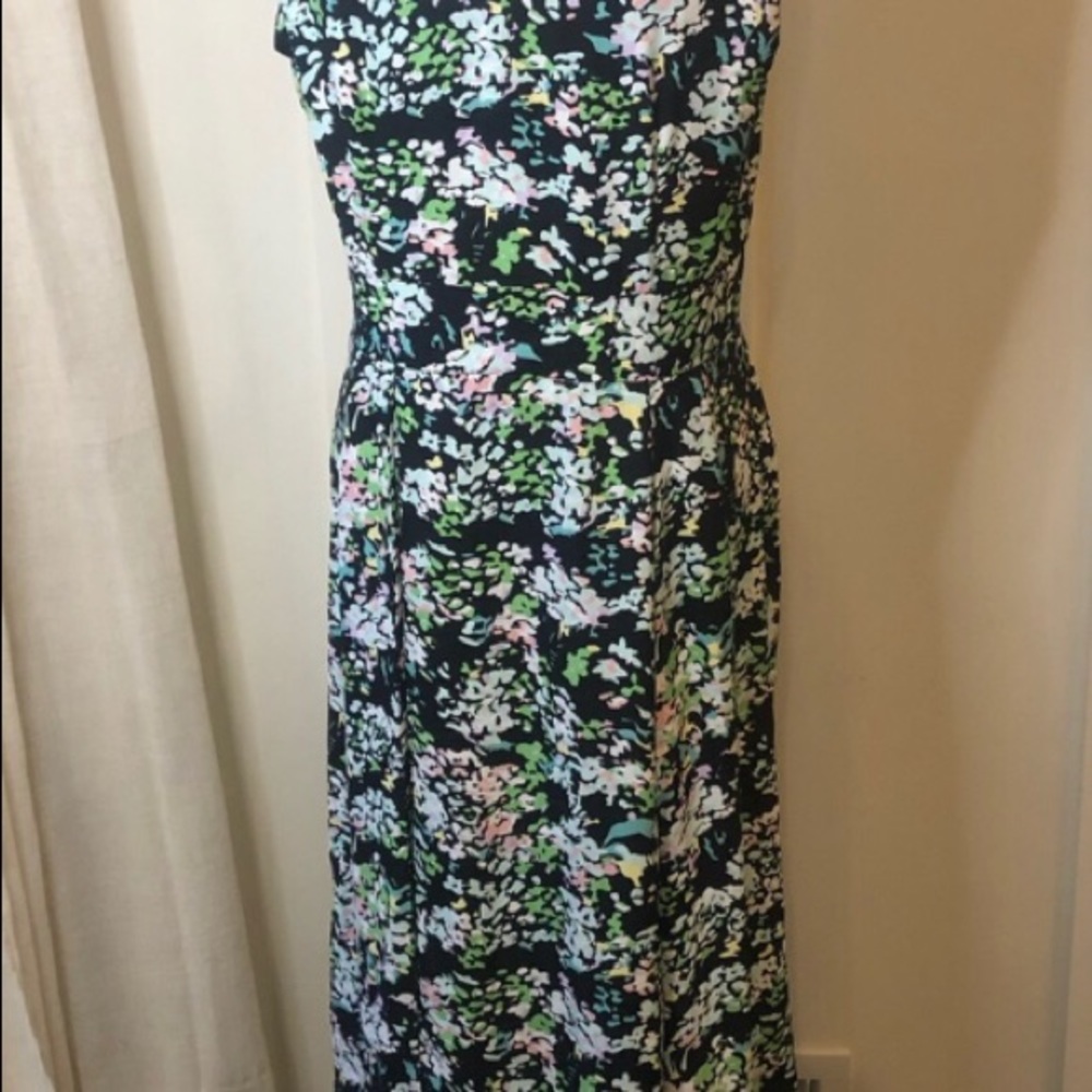 Anne Klein Black Floral Midi Dress 10